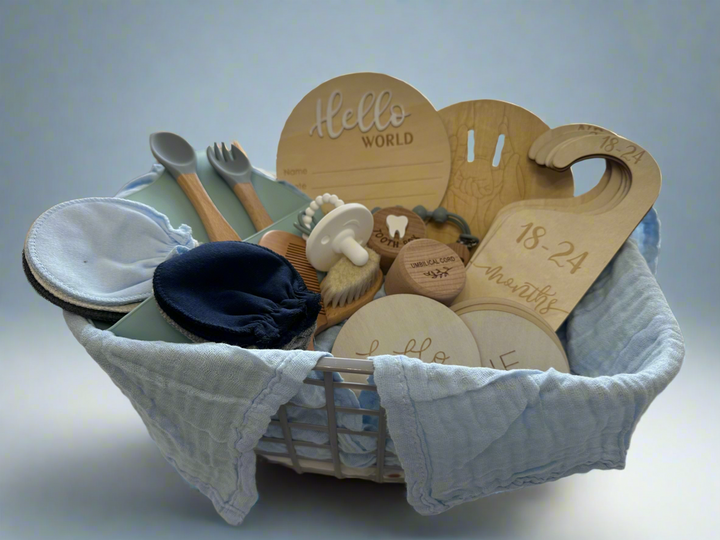 Baby Boy Personalized & Engraved Gift Basket