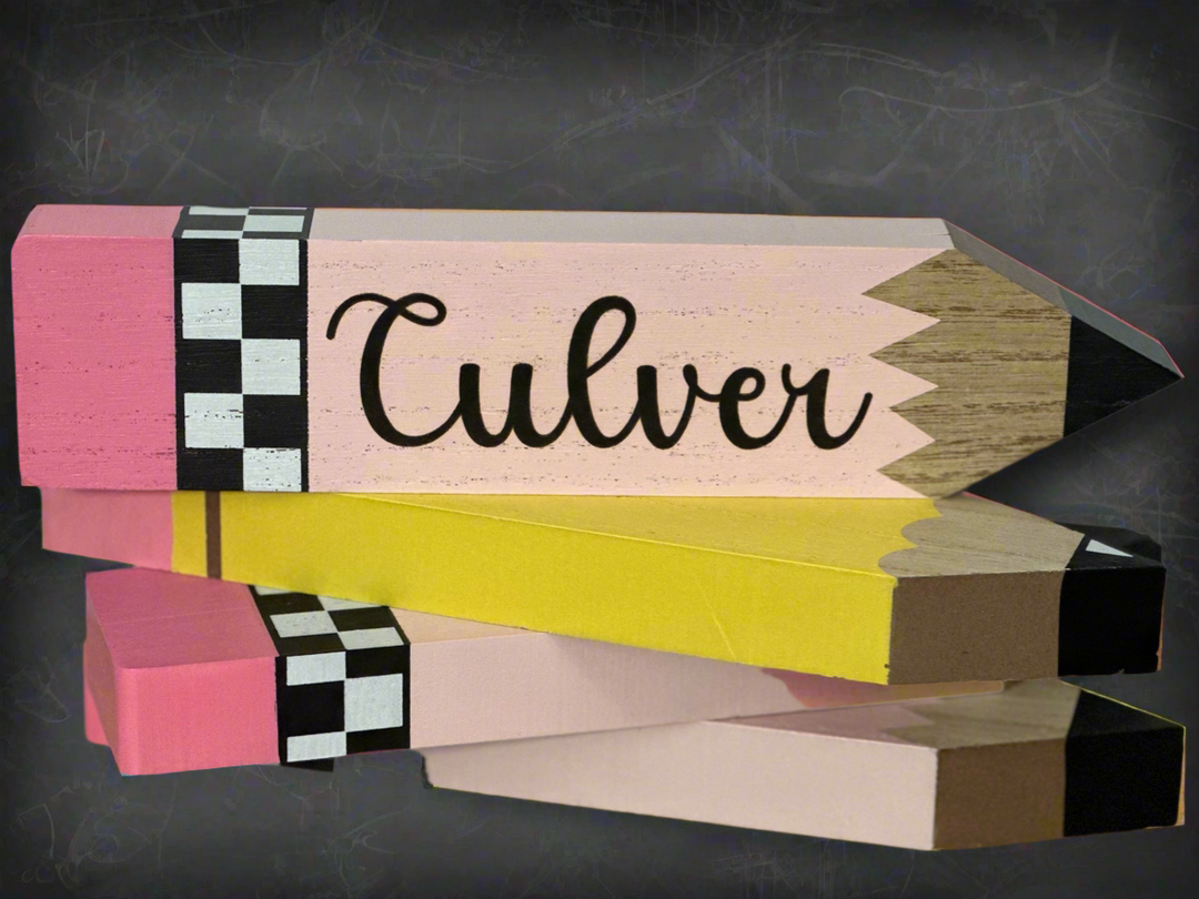 Pencil Wood Decor – Classroom Sass, Engraved with Class
