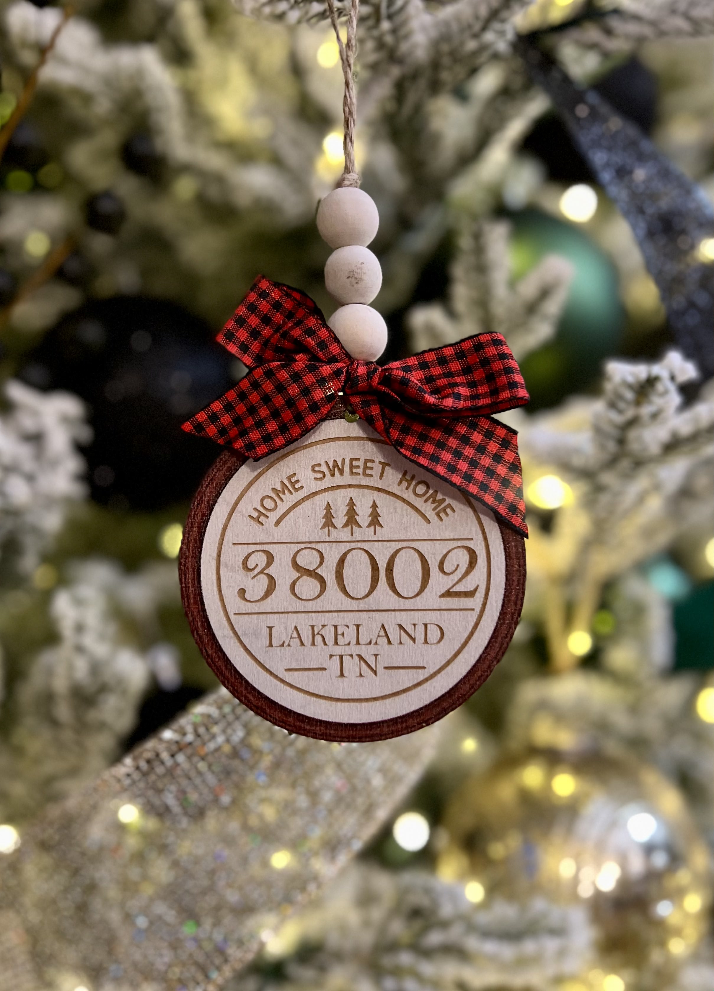 Custom Zip Code Christmas Ornament *Personalize Me* 901 Promo + Burnin' Love Laser Engraving