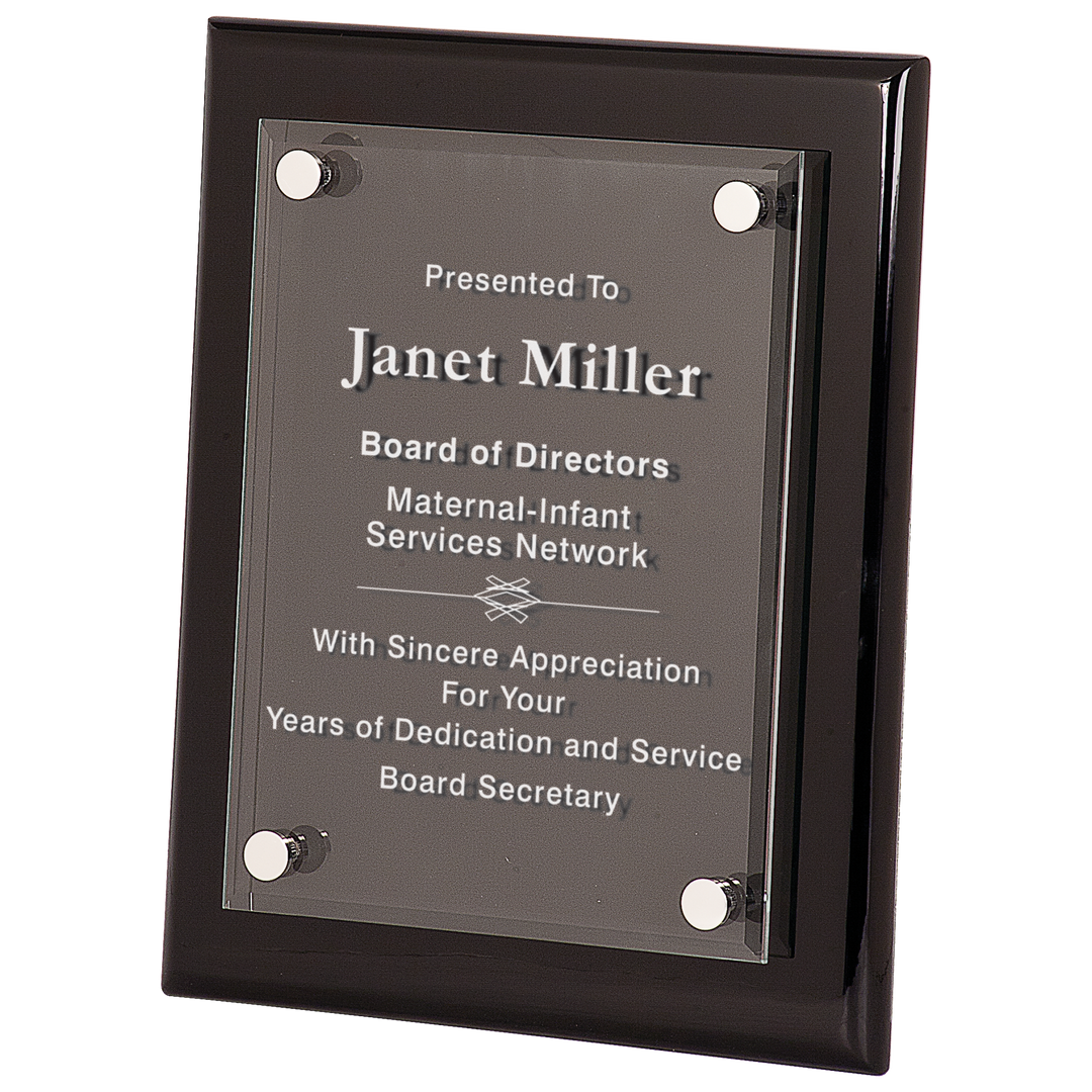 Black Piano Finish Floating Acrylic Plaque