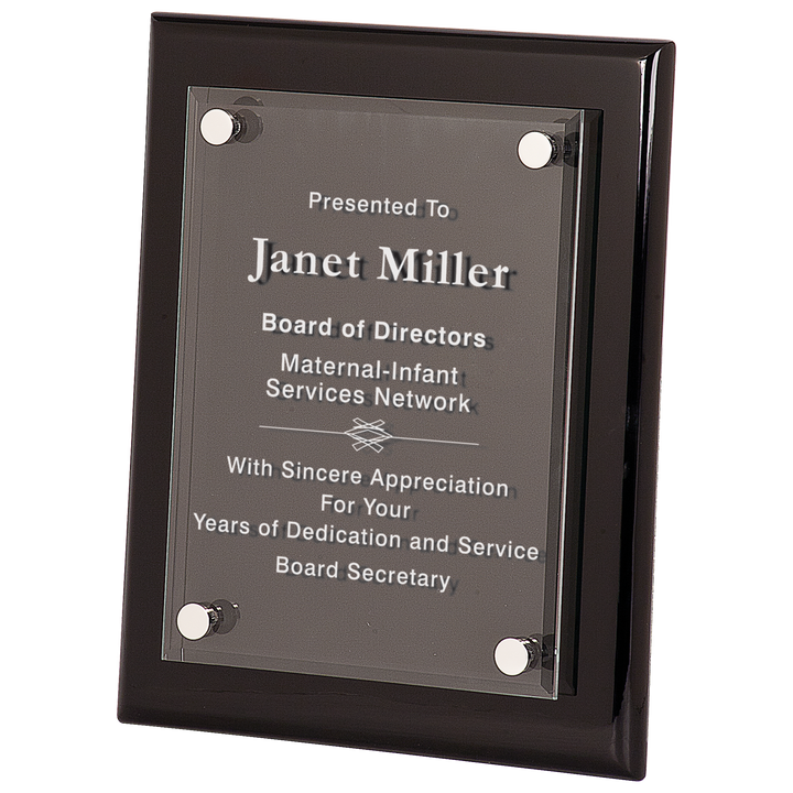 Black Piano Finish Floating Acrylic Plaque