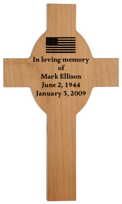 Memorial Wooden Cross - Custom Engraved