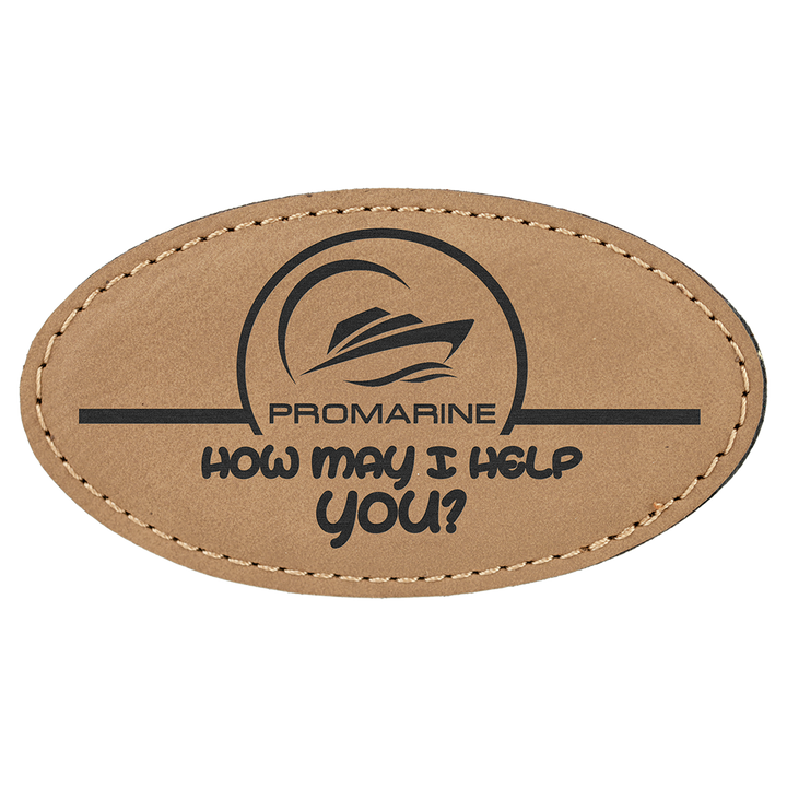 Personalized Engraved Leatherette Oval Magnet Badge (3 1/4" x 1 3/4")
