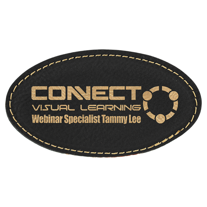 Personalized Engraved Leatherette Oval Magnet Badge (3 1/4" x 1 3/4")