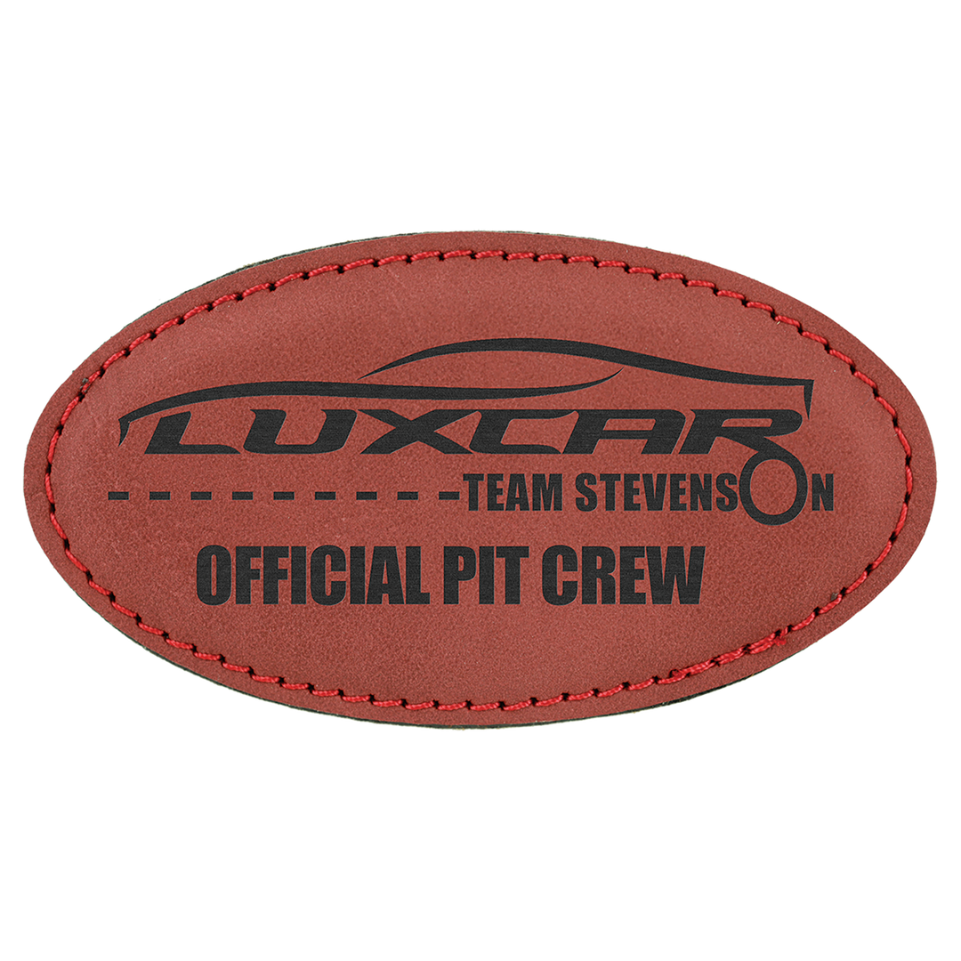 Personalized Engraved Leatherette Oval Magnet Badge (3 1/4" x 1 3/4")