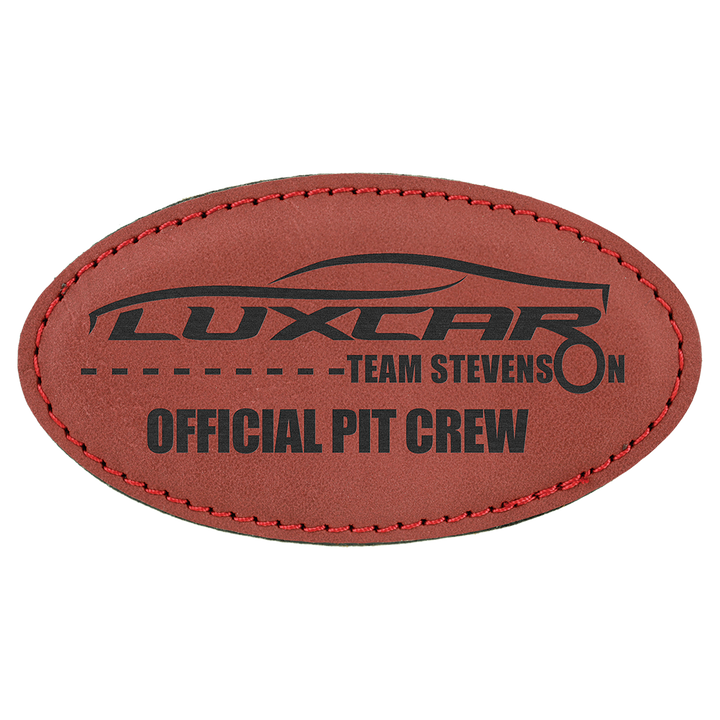 Personalized Engraved Leatherette Oval Magnet Badge (3 1/4" x 1 3/4")