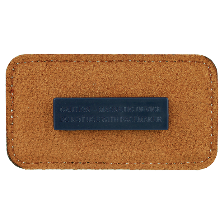 Personalized Engraved Leatherette Magnet Badge (3 1/4" x 1 3/4"-Rounded Corner Rectangle)