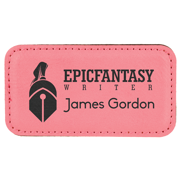 Personalized Engraved Leatherette Magnet Badge (3 1/4" x 1 3/4"-Rounded Corner Rectangle)