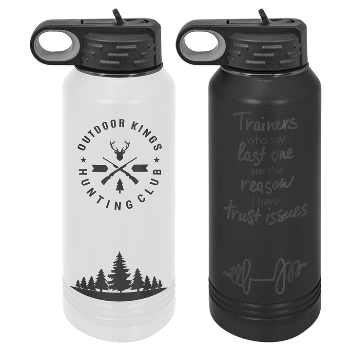 32 oz. Polar Camel Ghost Black Plated Water Bottle - Fully Customized Engraved