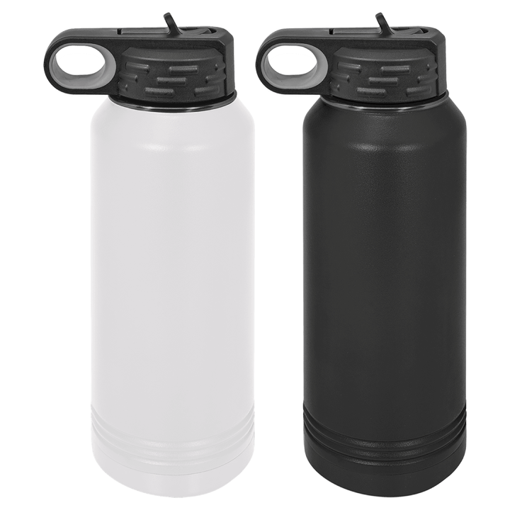 32 oz. Polar Camel Ghost Black Plated Water Bottle - Fully Customized Engraved
