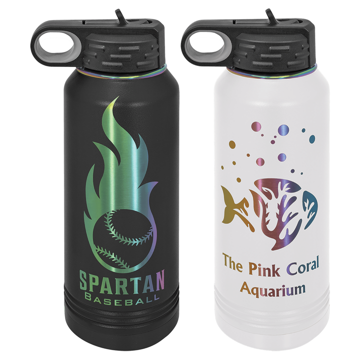 32 oz. Polar Camel Prism Plated Water Bottle - Fully Customized Engraved