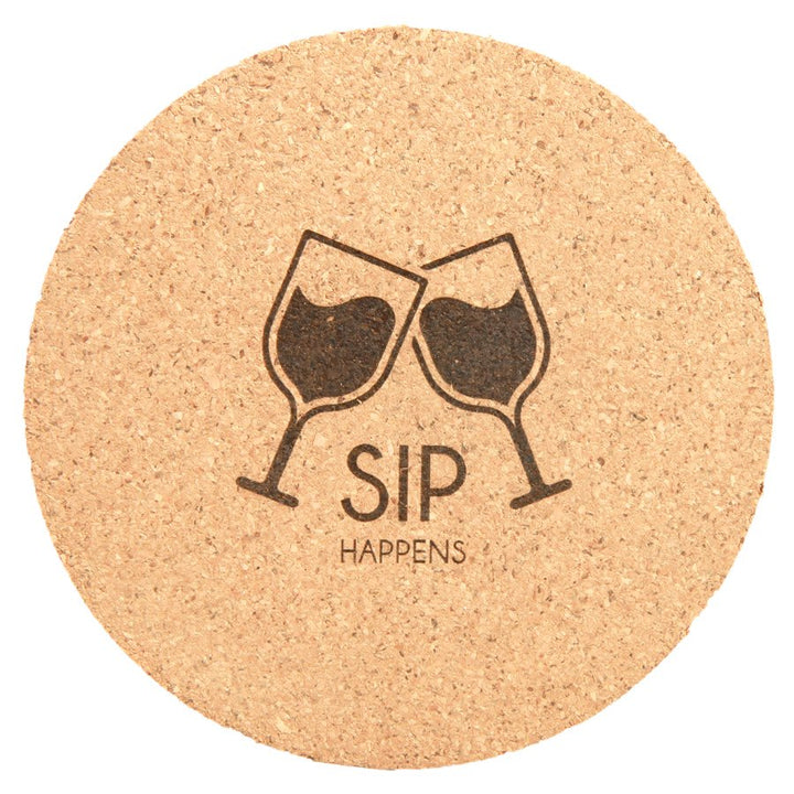 4" Round Cork Coasters - Set of 4 - Fully Customizable Engraved