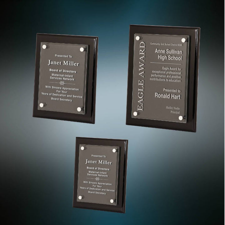 Black Piano Finish Floating Acrylic Plaque