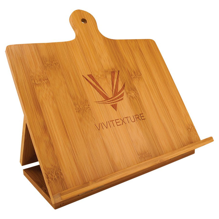 Bamboo Chef's Easel - Cookbook or Tablet Stand - Personalized Engraved