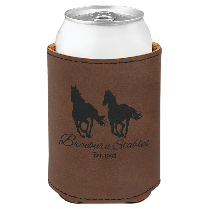 Personalized Engraved Leatherette Can/Bottle Holder