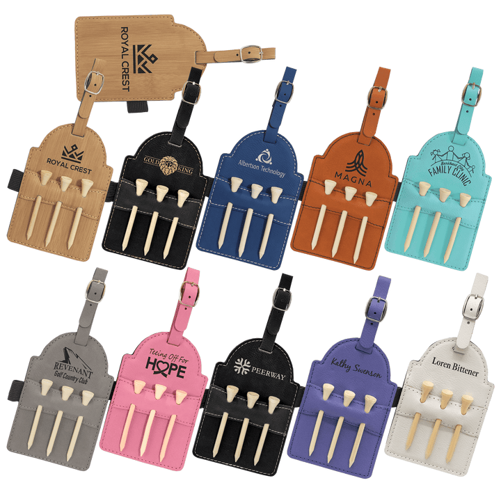 Personalized Leatherette Golf Tee Tag