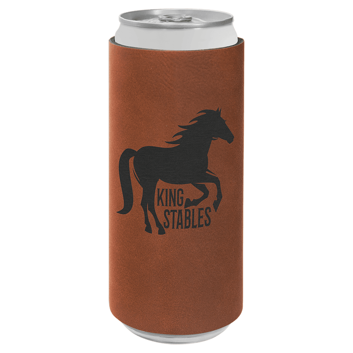 Personalized Engraved Leatherette Slim Can/Bottle Holder