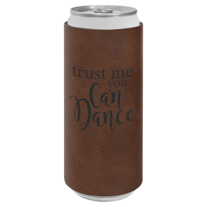 Personalized Engraved Leatherette Slim Can/Bottle Holder