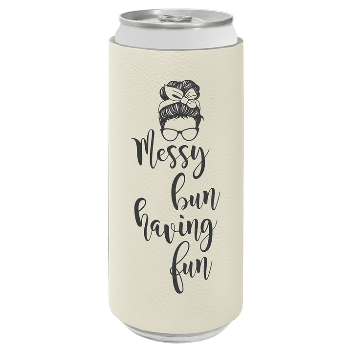 Personalized Engraved Leatherette Slim Can/Bottle Holder