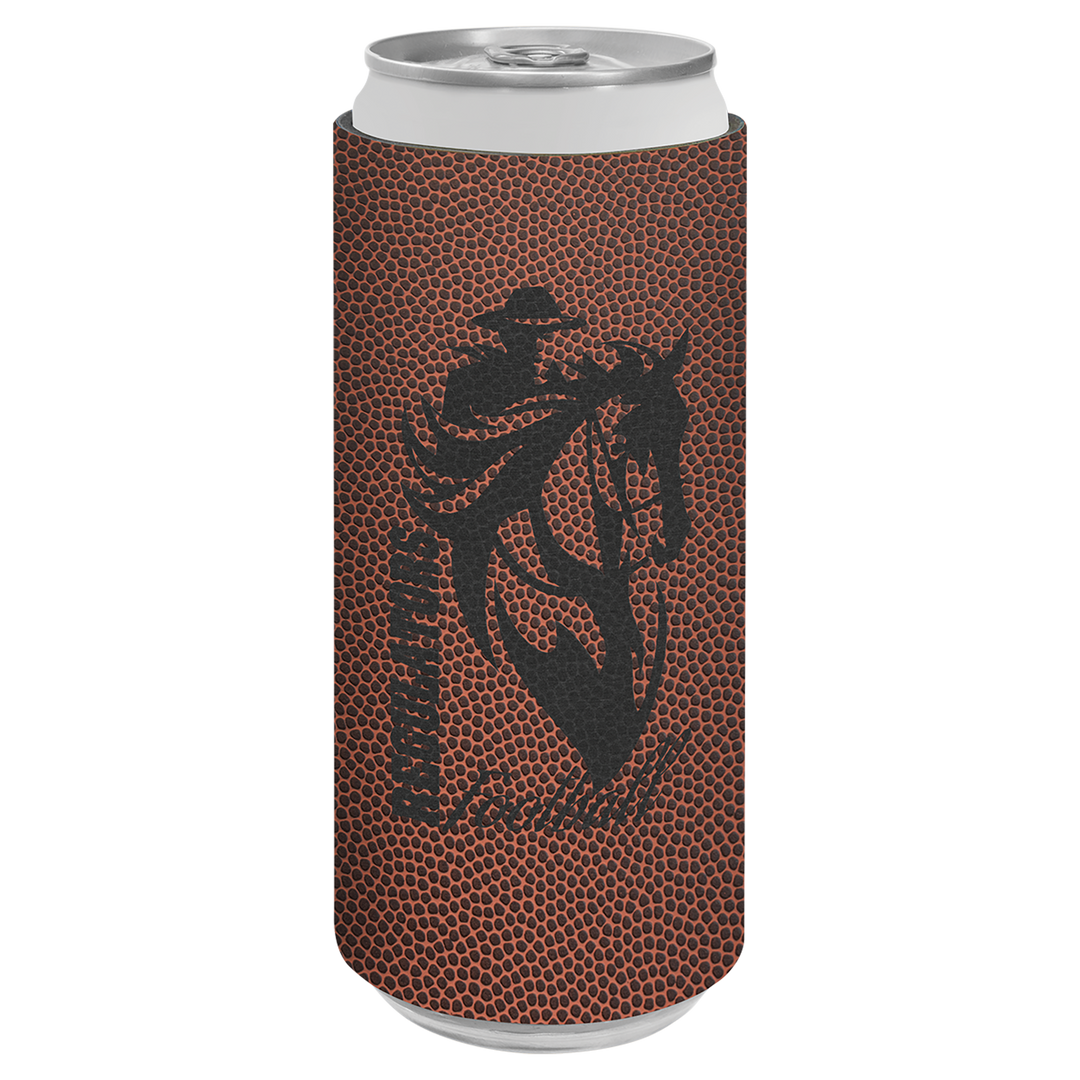 Personalized Engraved Football Leatherette Can/Bottle Holder