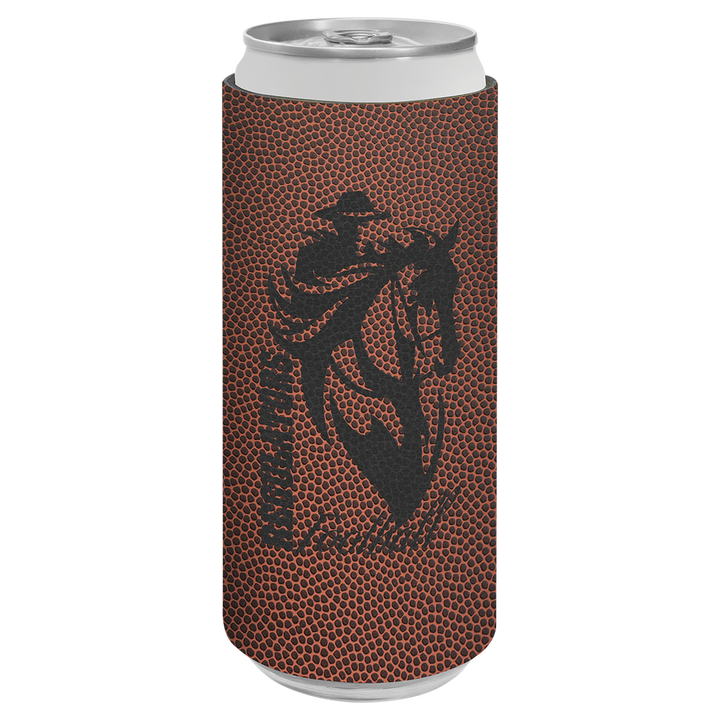 Personalized Engraved Football Leatherette Can/Bottle Holder