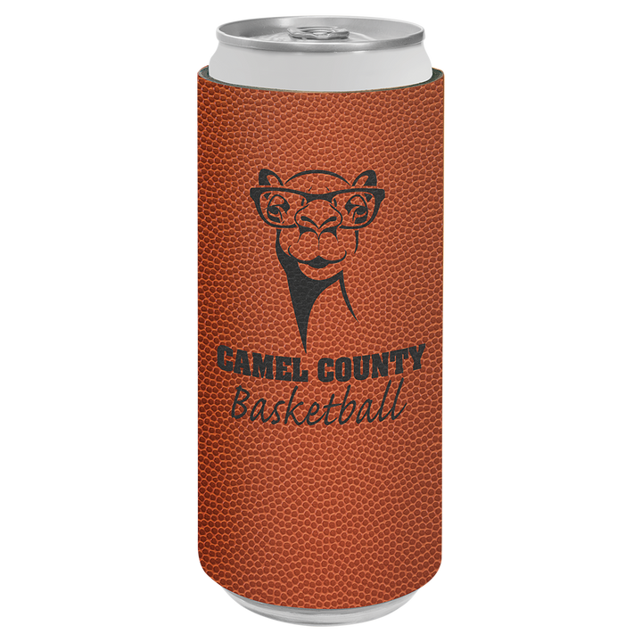 Personalized Engraved Basketball Leatherette Can/Bottle Holder