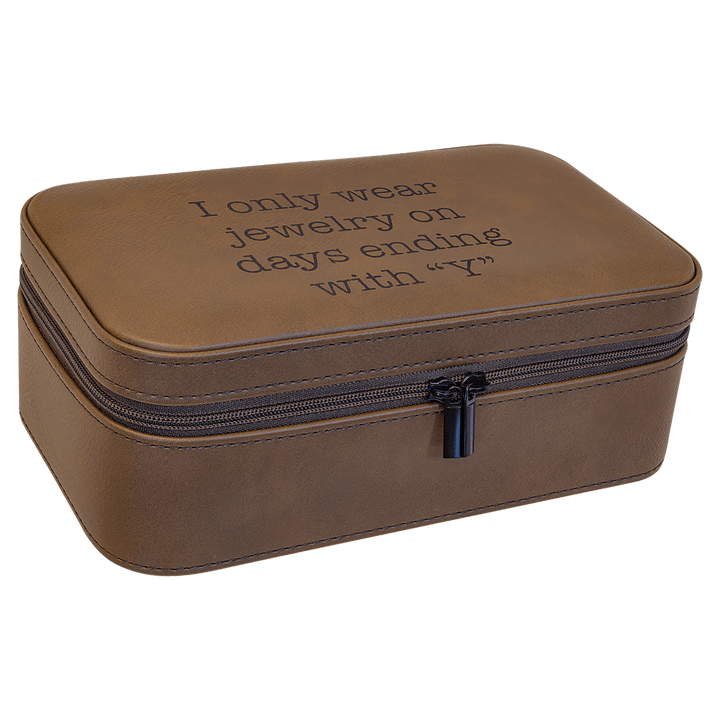 Personalized, Engraved Leatherette Jewelry Box - 7.5" x 4.5"