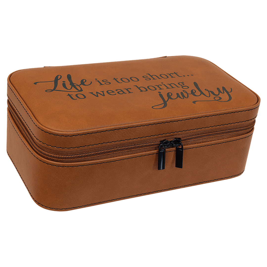 Personalized, Engraved Leatherette Jewelry Box - 7.5" x 4.5"