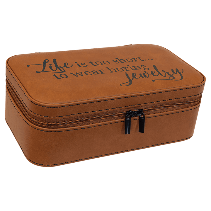 Personalized, Engraved Leatherette Jewelry Box - 7.5" x 4.5"
