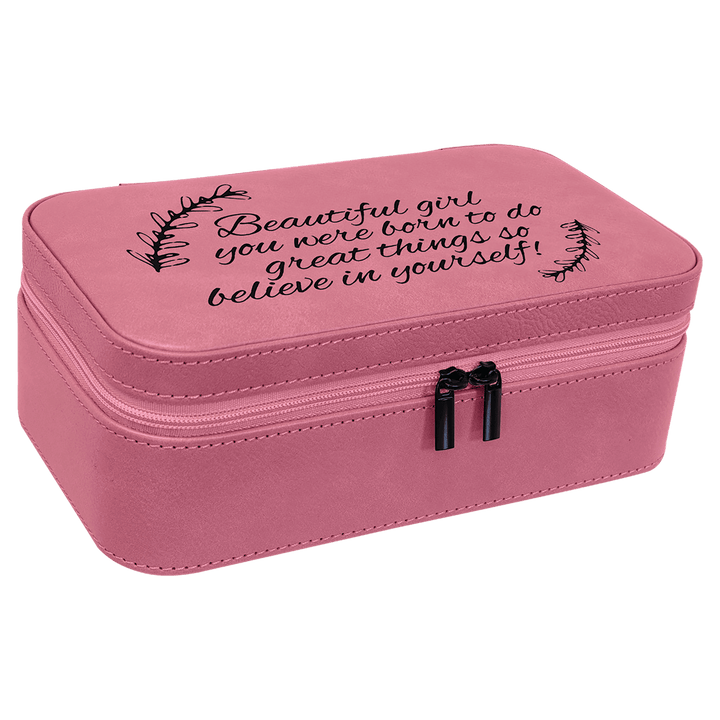 Personalized, Engraved Leatherette Jewelry Box - 7.5" x 4.5"