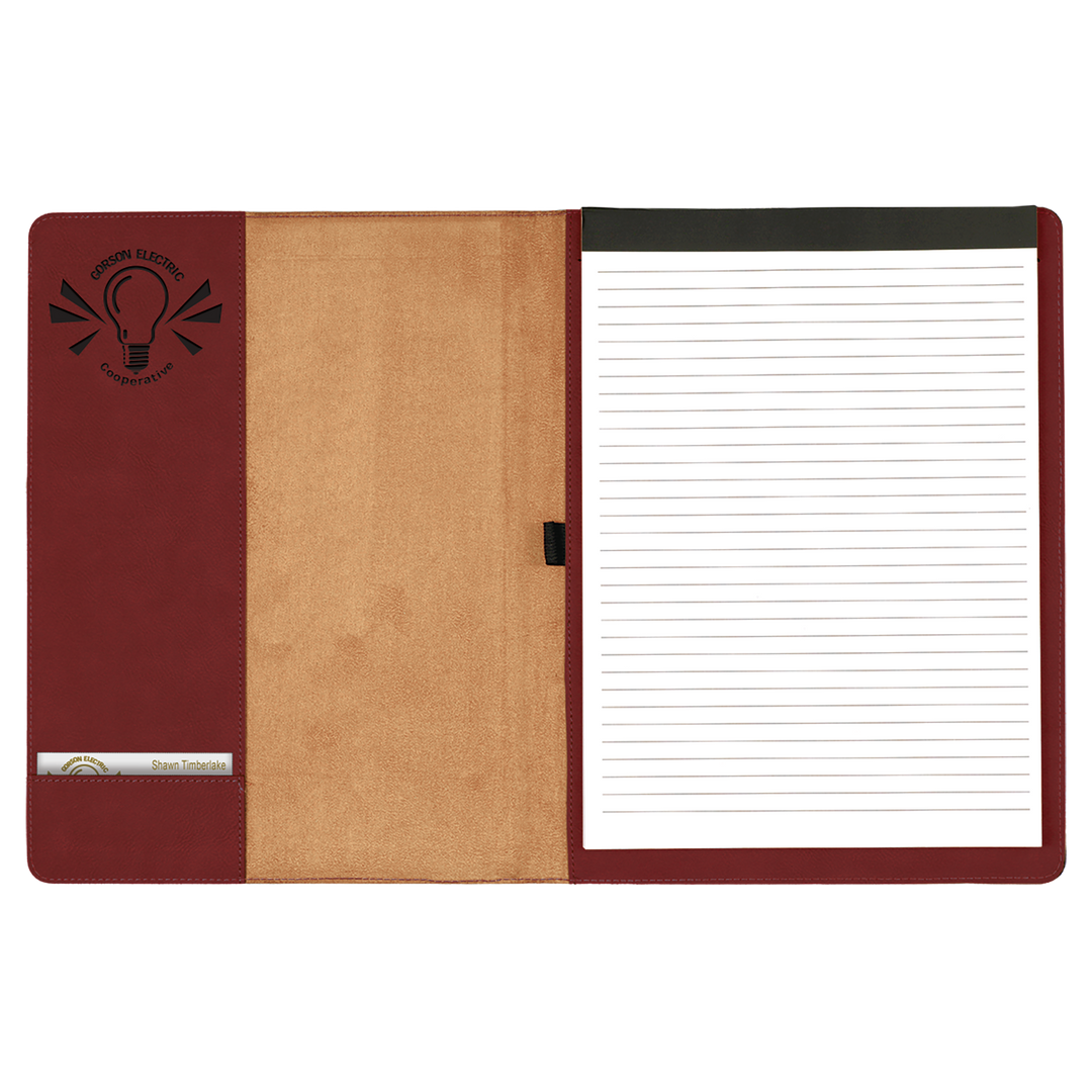 Personalized Engraved Leatherette Padfolio/Portfolio
