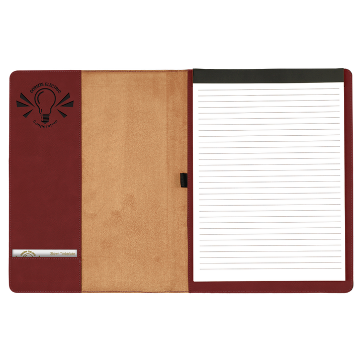 Personalized Engraved Leatherette Padfolio/Portfolio