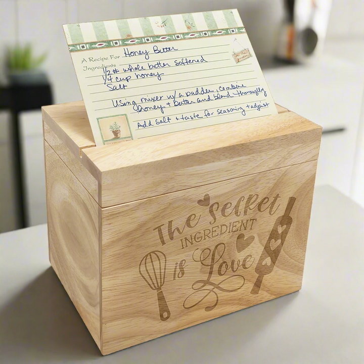 Recipe Card Keepsake Box - Custom Engraved