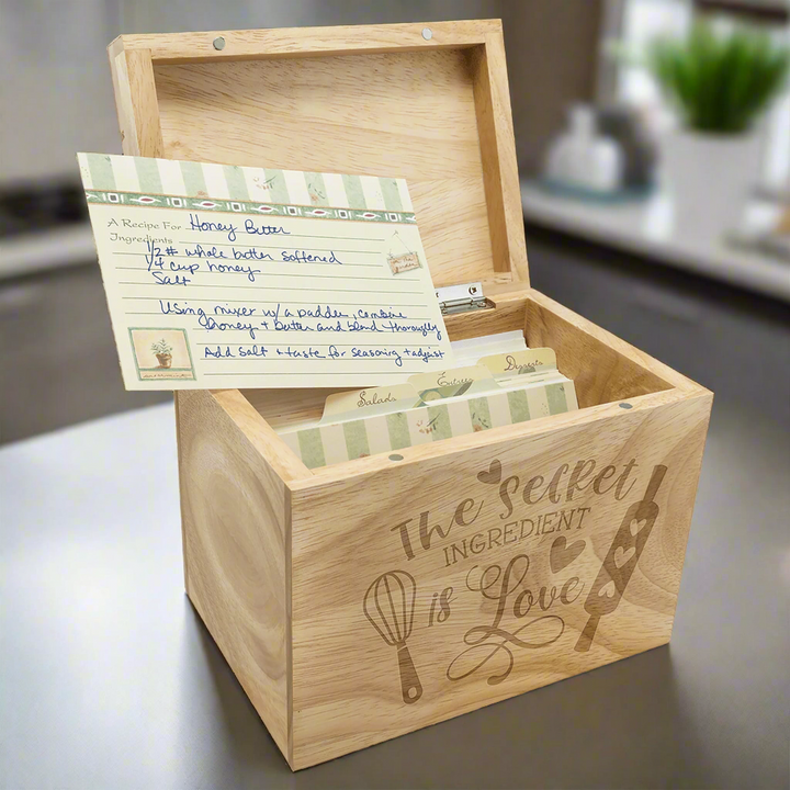 Recipe Card Keepsake Box - Custom Engraved
