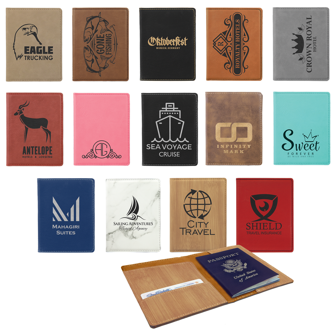 Personalized Leatherette Passport Holder