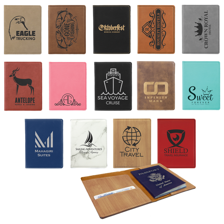 Personalized Leatherette Passport Holder