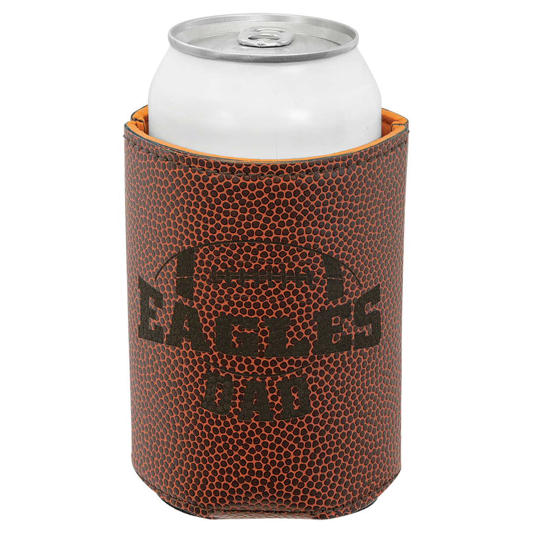 Personalized Engraved Football Leatherette Can/Bottle Holder