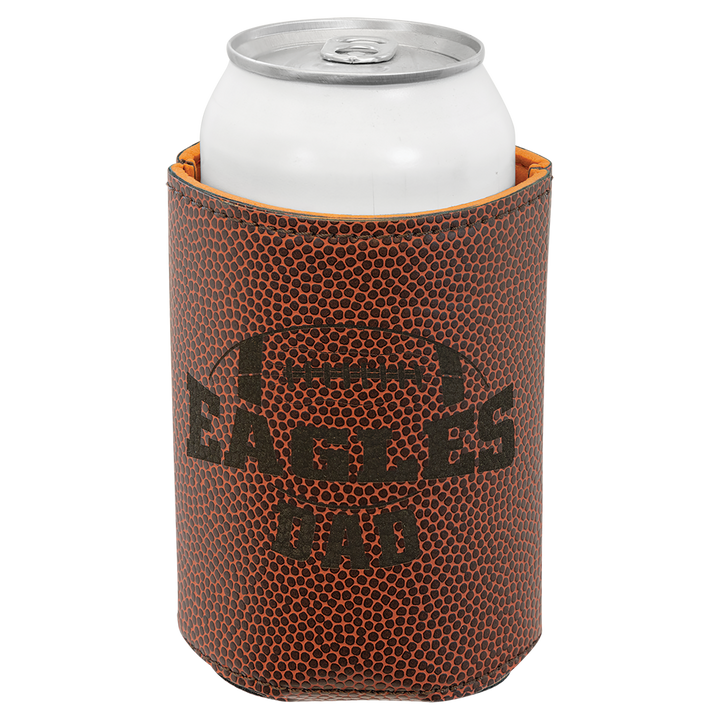 Personalized Engraved Football Leatherette Can/Bottle Holder