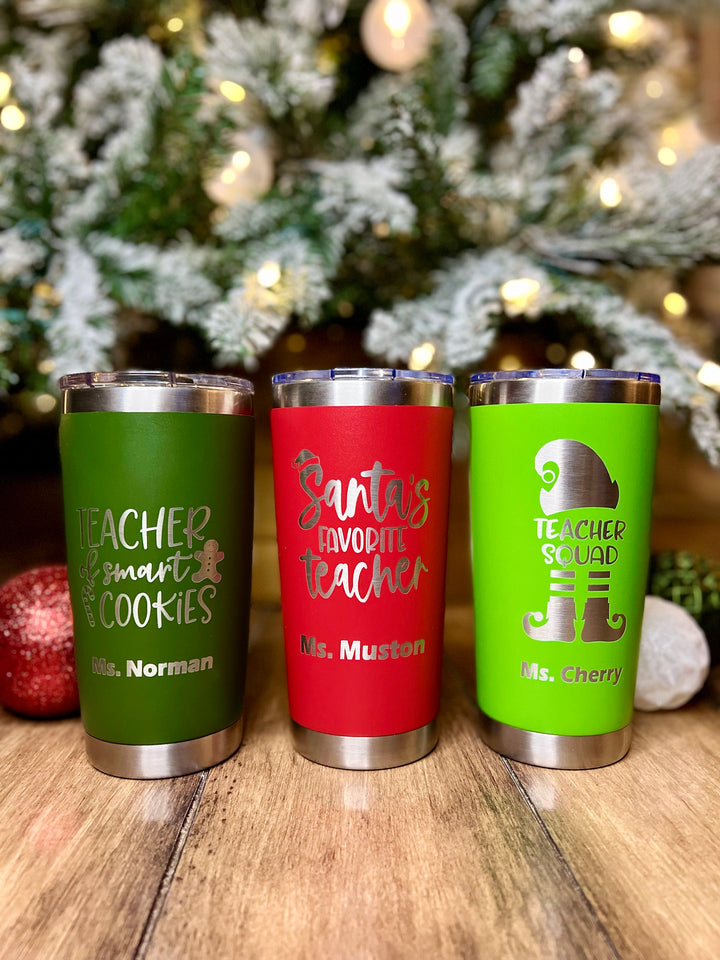 Merry Christmas Teachers! 20oz Burnin' Love Laser Engraving Tumblers