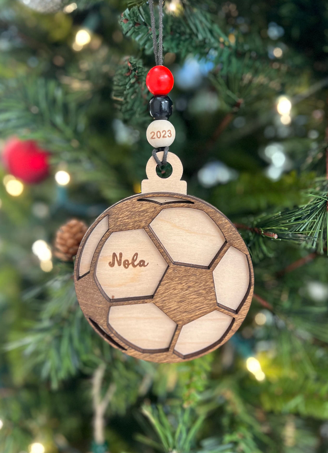 Custom Wooden Soccer Ball Ornament *Personalize Me*