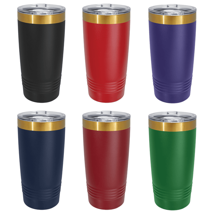 20 oz. Polar Camel Bright Gold Plated Tumbler - Fully Customized Engraved