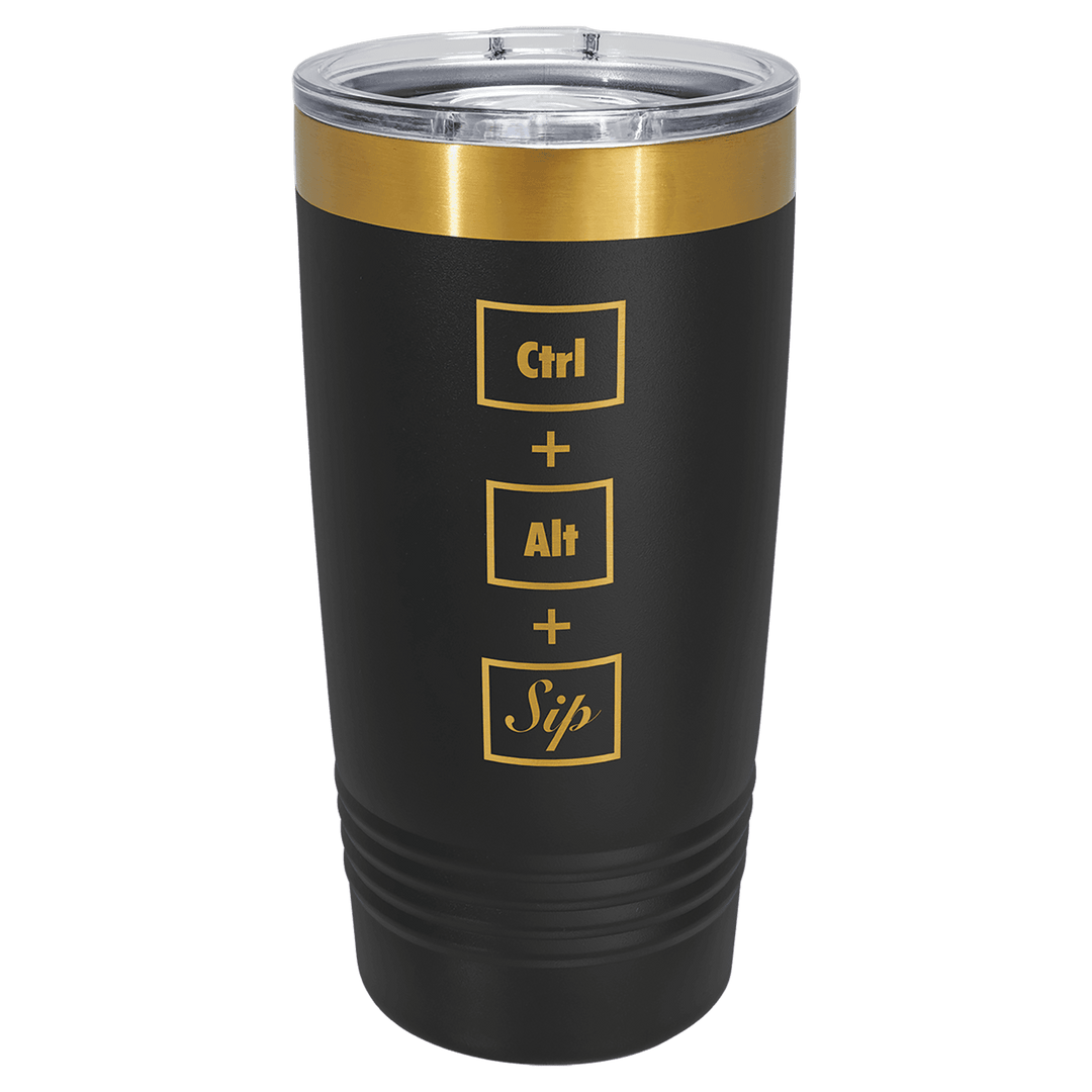 20 oz. Polar Camel Bright Gold Plated Tumbler - Fully Customized Engraved