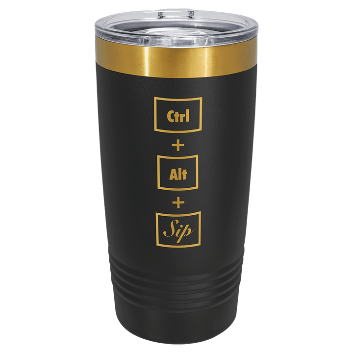 20 oz. Polar Camel Bright Gold Plated Tumbler - Fully Customized Engraved