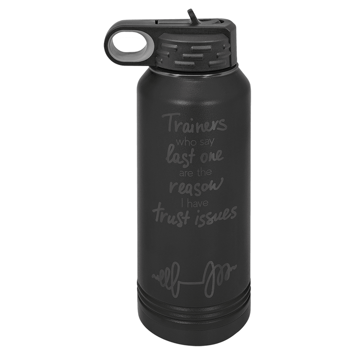 32 oz. Polar Camel Ghost Black Plated Water Bottle - Fully Customized Engraved