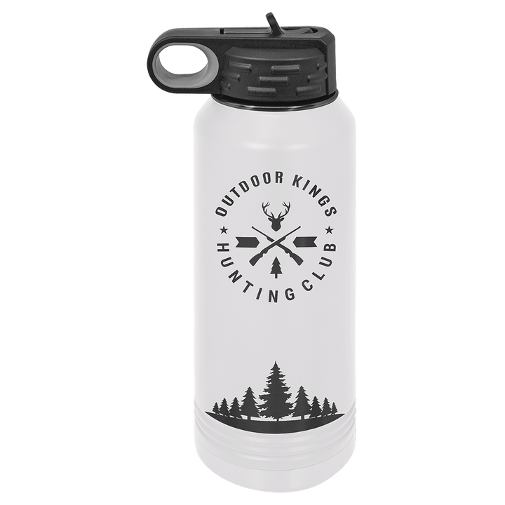 32 oz. Polar Camel Ghost Black Plated Water Bottle - Fully Customized Engraved