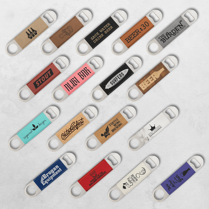 Personalized Engraved Leatherette Bottle Opener