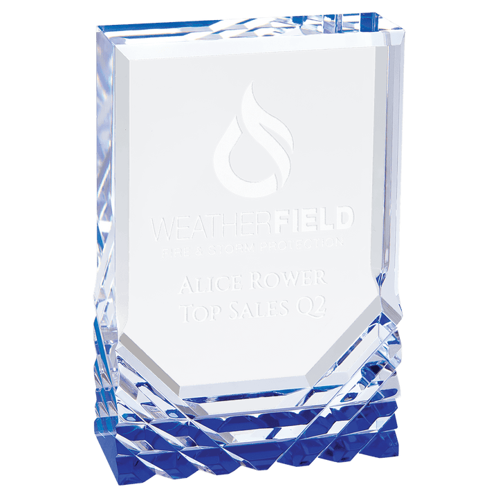 Personalized Premier Acrylic Award - Blue Jewel Mirage