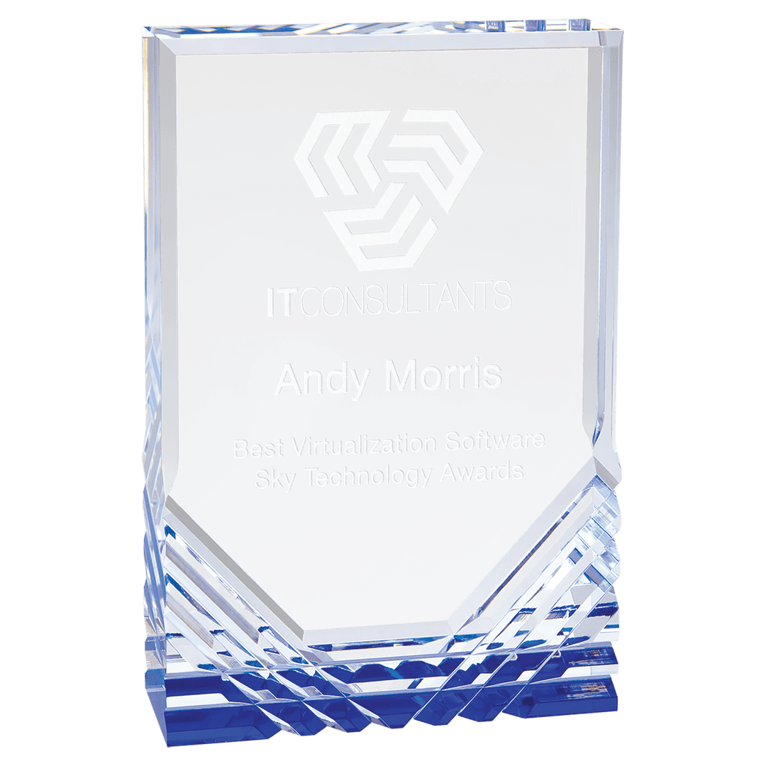 Personalized Premier Acrylic Award - Blue Jewel Mirage
