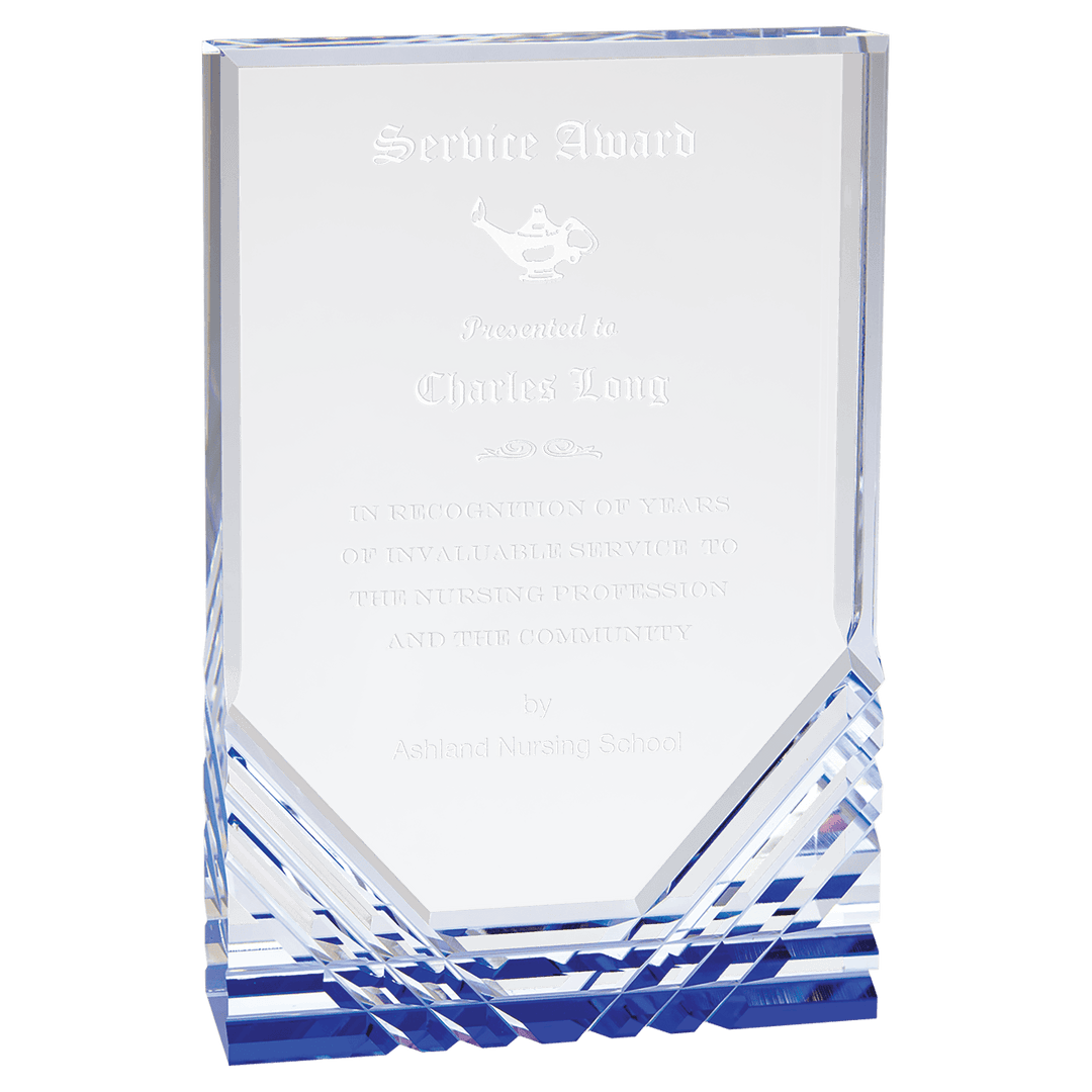 Personalized Premier Acrylic Award - Blue Jewel Mirage