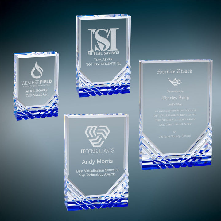 Personalized Premier Acrylic Award - Blue Jewel Mirage